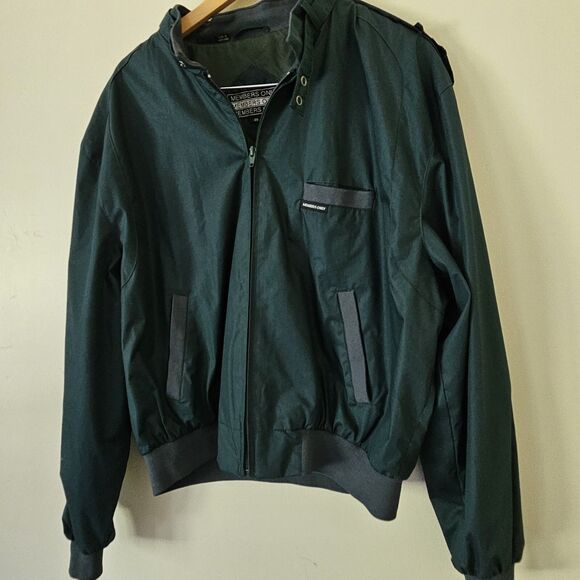 Vintage MEMBERS ONLY Jacket Mens 46 Dark Green‎ Full Zip Cafe Racing VTG Retro - Picture 9 of 9